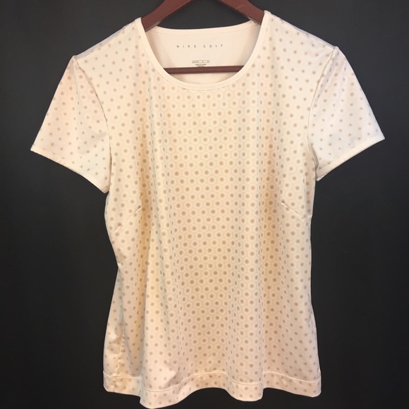 Nike Tops - Nike Golf Top L Dri-Fit polo shirt Polka Dot